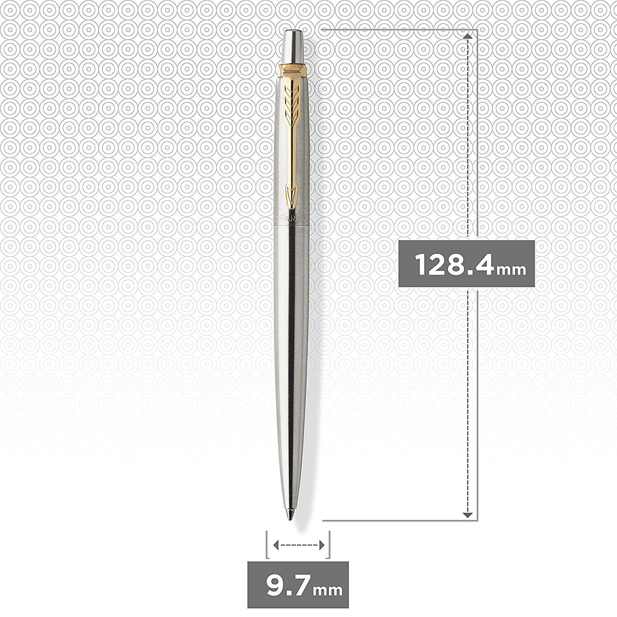 Parker Jotter Gel Pen Stainless Steel Gold Trim Medium Tip