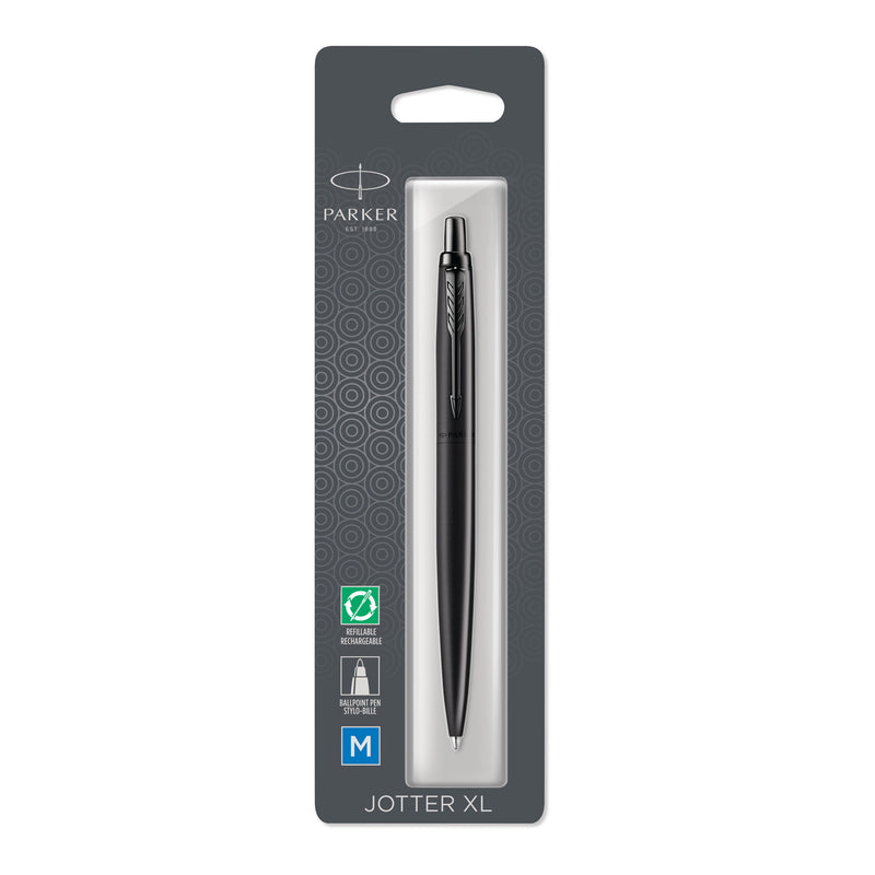 Parker Jotter XL Monochrome Ballpoint Pen Black Black Trim Medium Tip