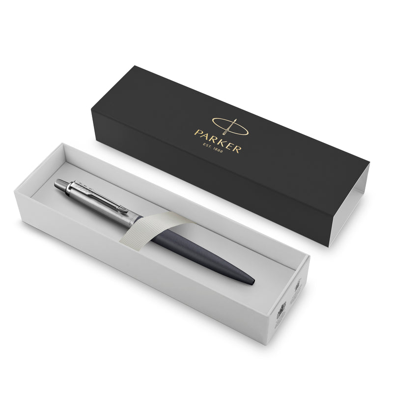 Parker Jotter XL Ballpoint Pen Matte Blue Lacquer and Chrome Trim Medium Tip