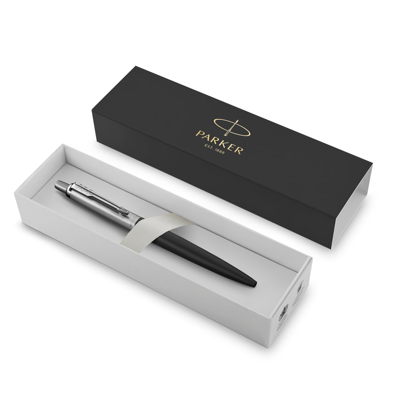 Parker Jotter XL Ballpoint Pen Matte Black Lacquer and Chrome Trim Medium Tip