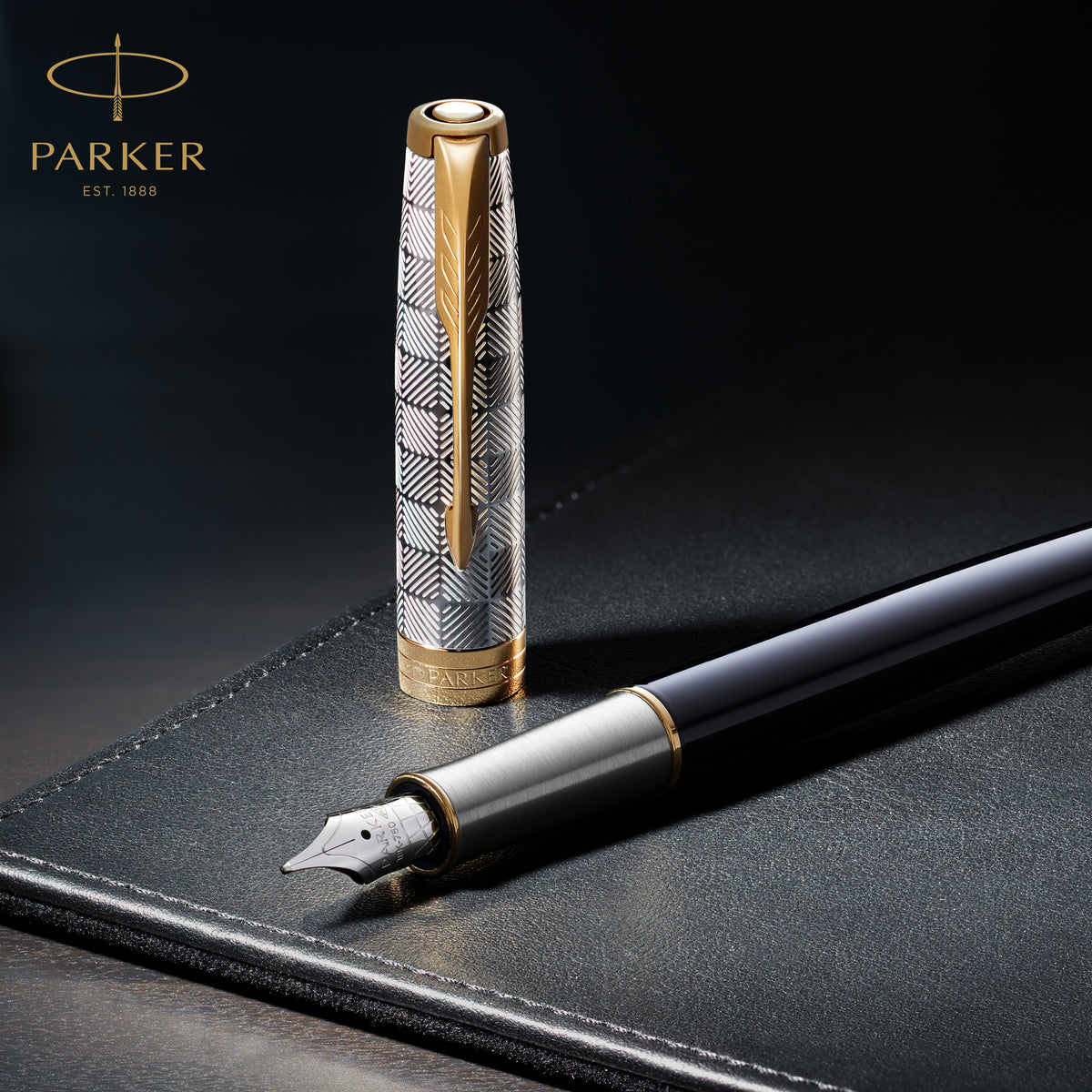 Parker Sonnet Fountain Pen Stainless Steel and Gold Trim Medium Nib
