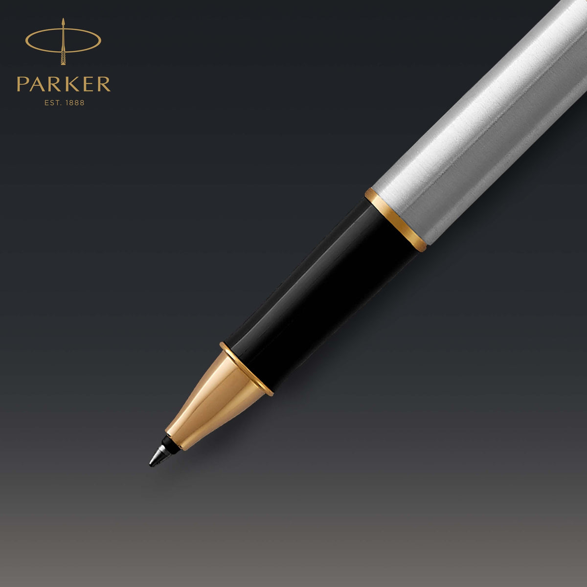 Parker Sonnet Rollerball Pen Stainless Steel and Gold Trim Fine Tip
