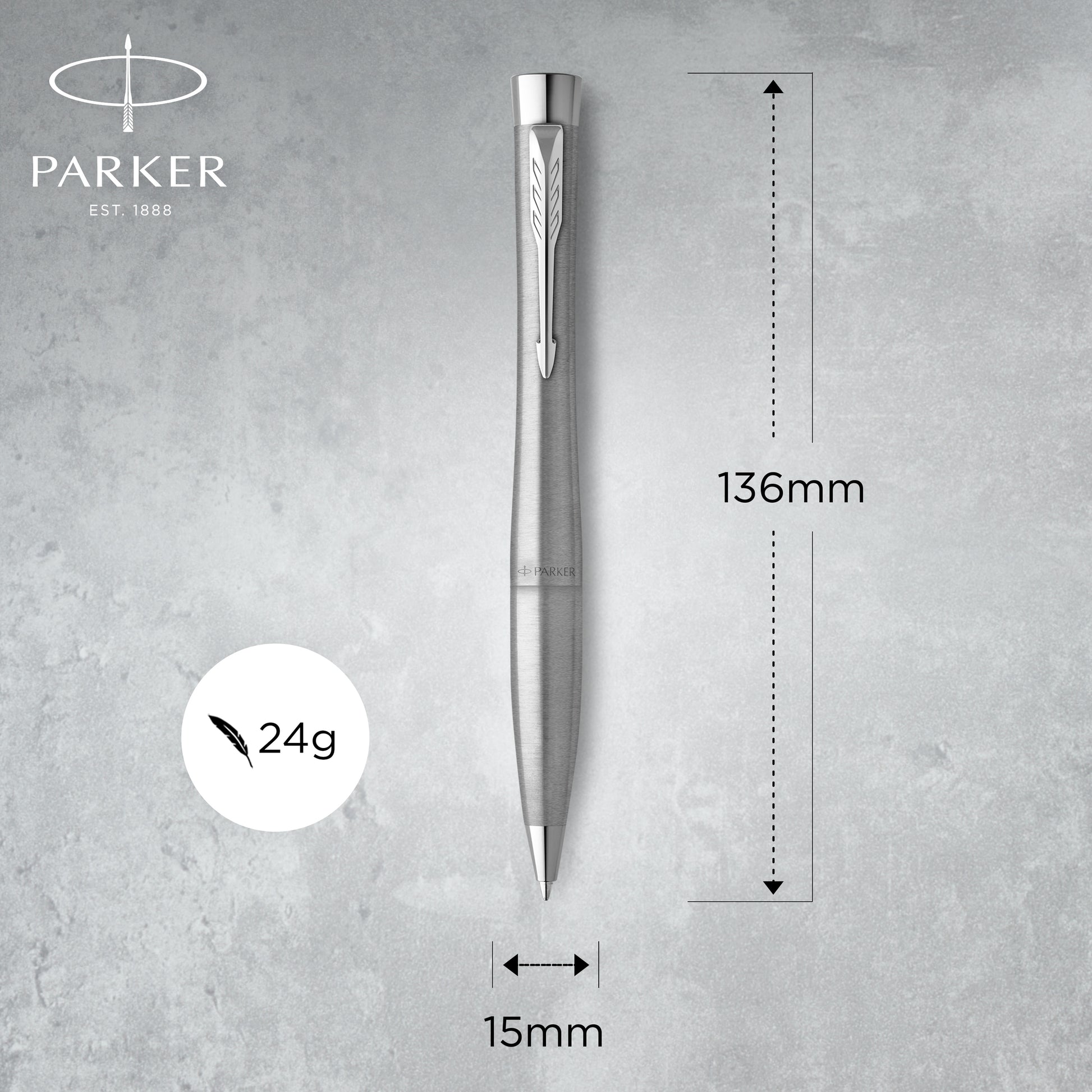 Parker Urban Twist Ballpoint Pen Metro Metallic Chrome Trim Medium Tip