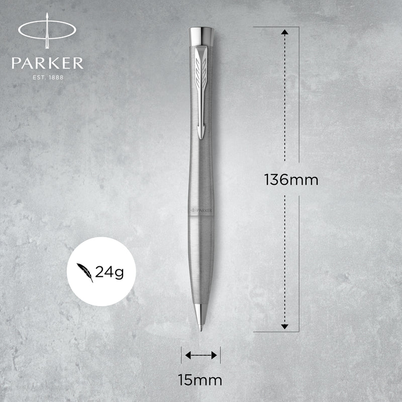 Parker Urban Twist Ballpoint Pen Metro Metallic Chrome Trim Medium Tip