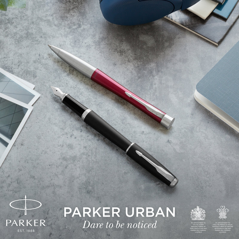 Parker Urban Twist Ballpoint Pen Metro Metallic Chrome Trim Medium Tip