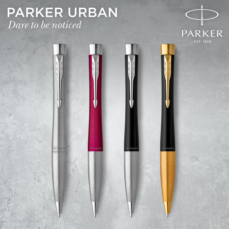 Parker Urban Twist Ballpoint Pen Metro Metallic Chrome Trim Medium Tip