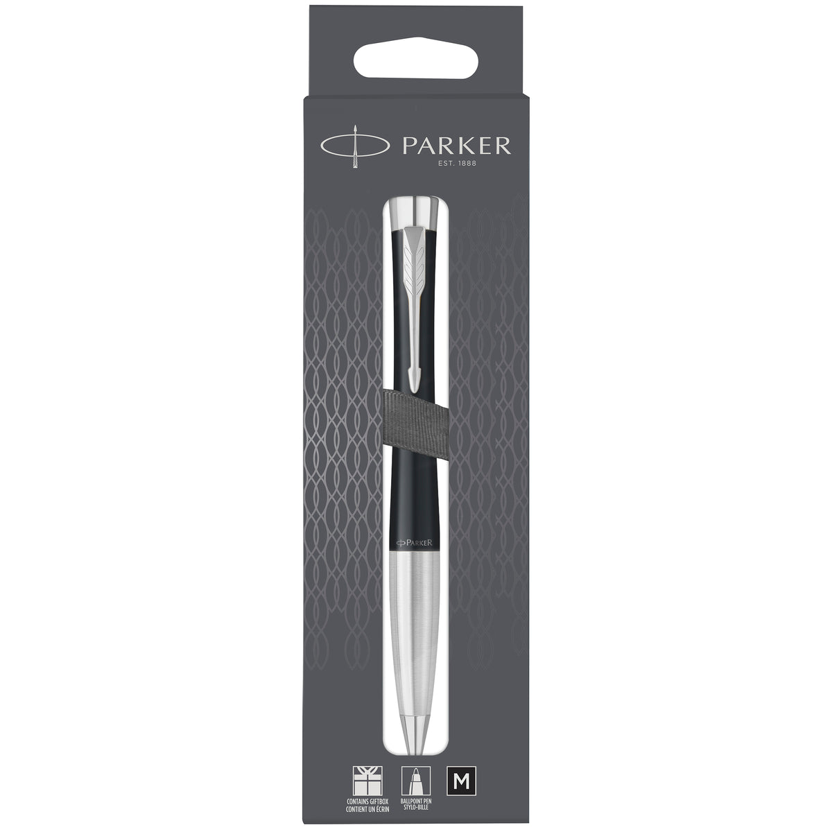 Parker Urban Twist Ballpoint Pen Muted Black Lacquer Chrome Trim Medium Tip