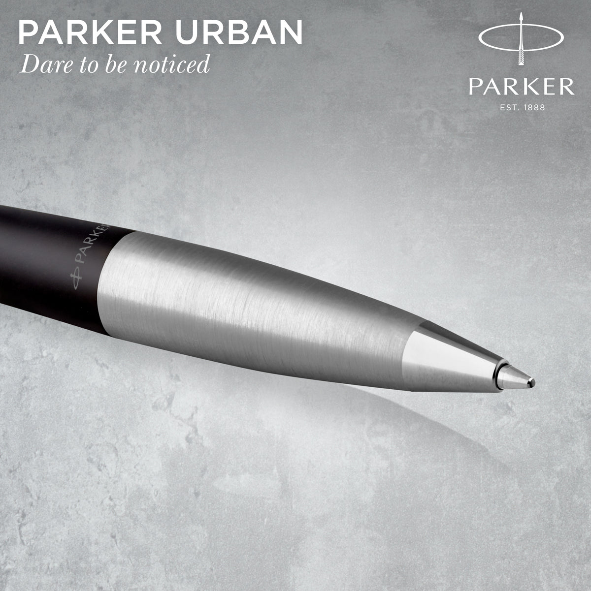 Parker Urban Twist Ballpoint Pen Muted Black Lacquer Chrome Trim Medium Tip