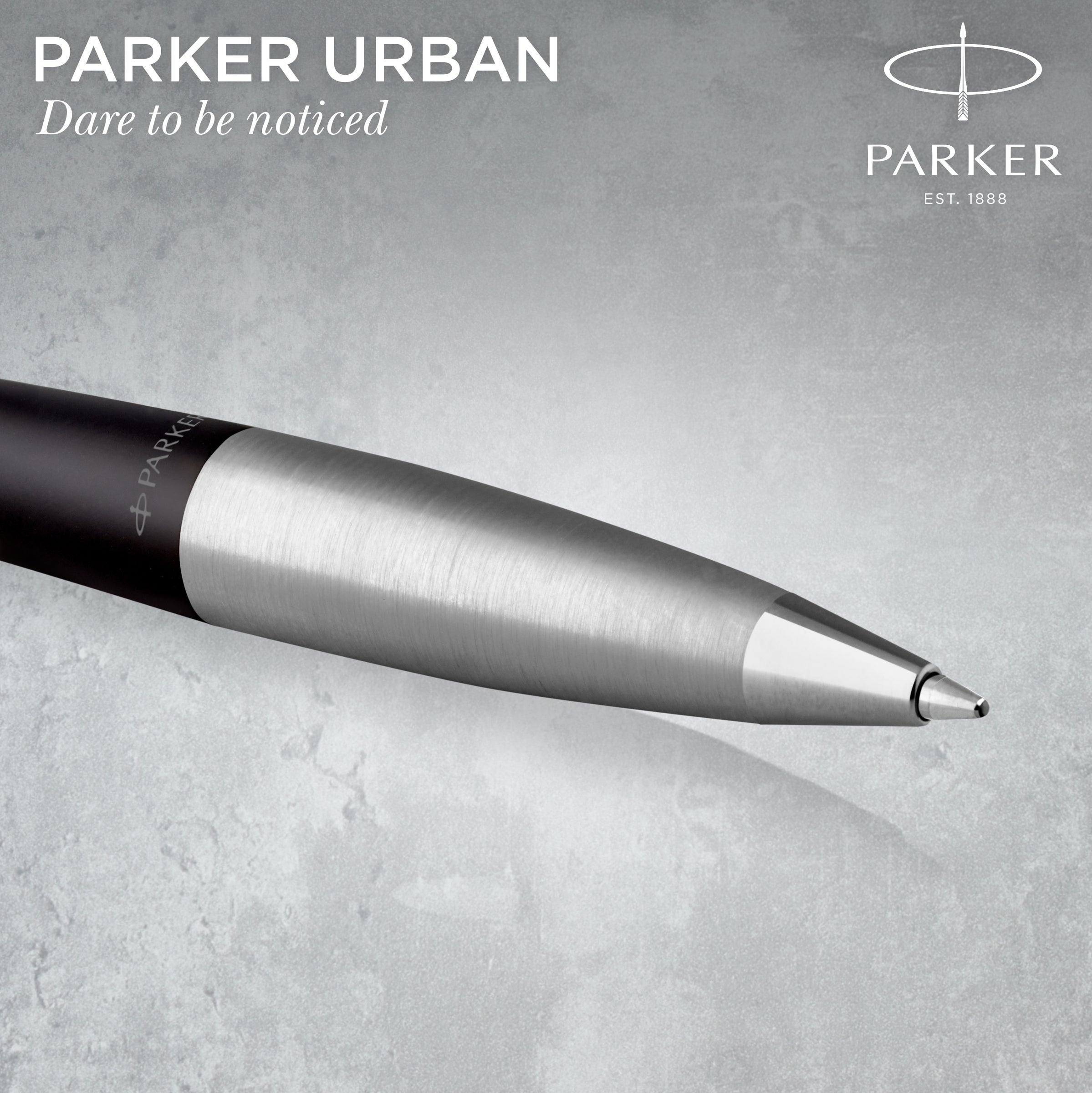 Parker Urban Twist Ballpoint Pen Muted Black Lacquer Chrome Trim Medium Tip