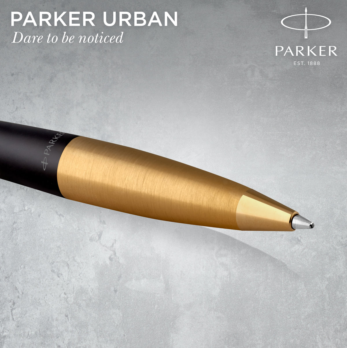 Parker Urban Twist Ballpoint Pen Muted Black Lacquer and Gold Trim Medium Tip