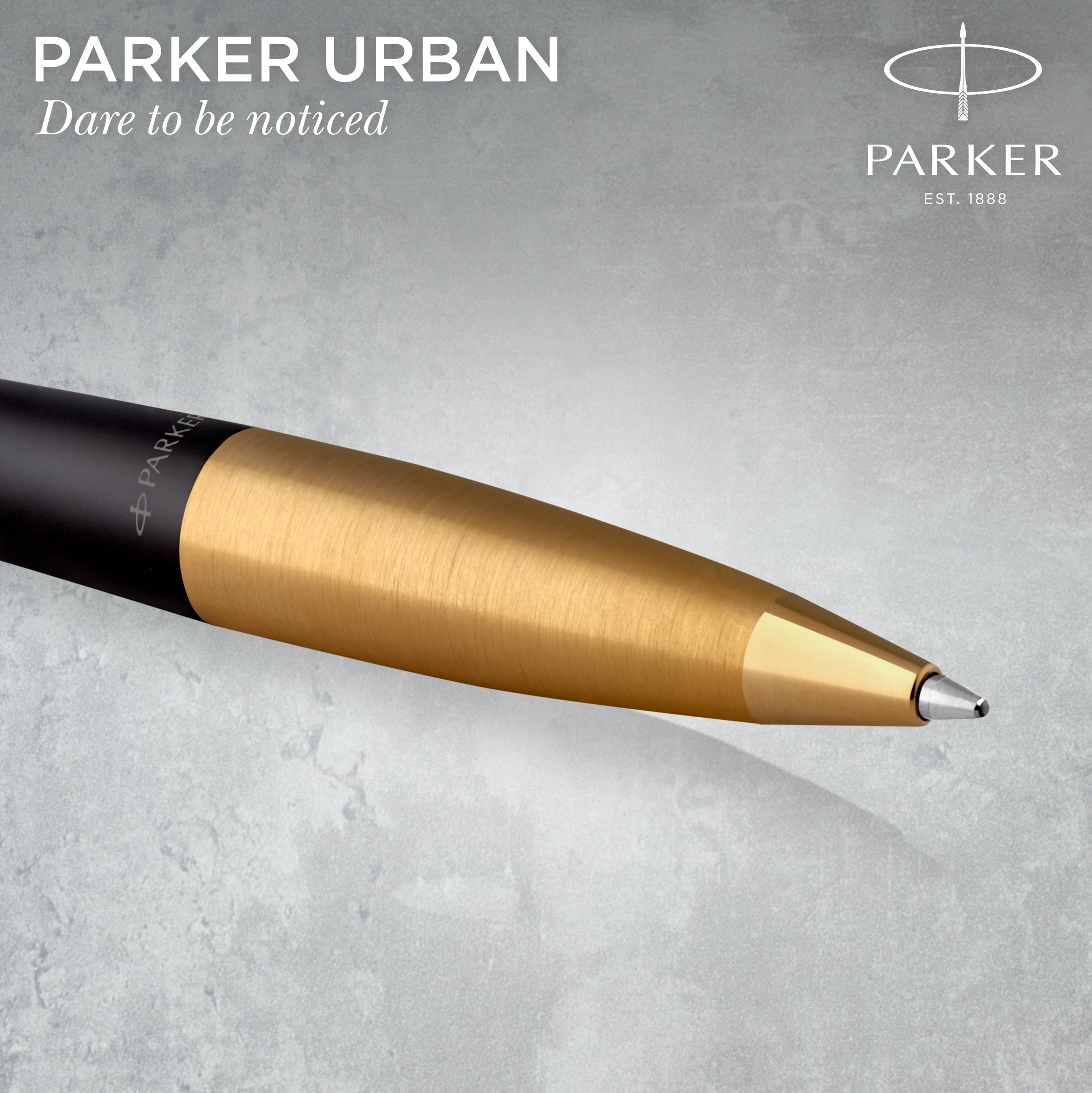 Parker Urban Twist Ballpoint Pen Muted Black Lacquer and Gold Trim Medium Tip