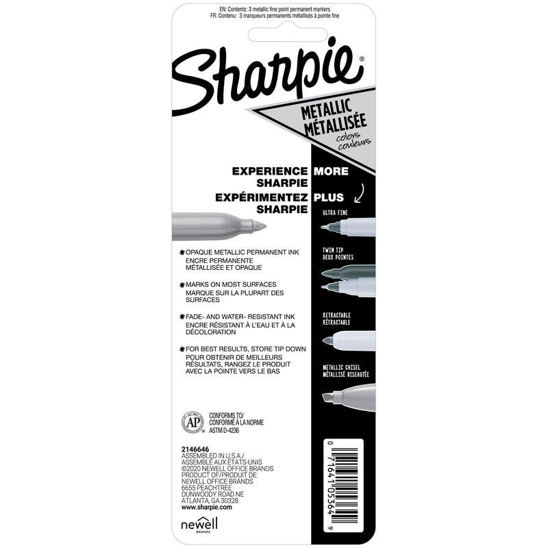 Sharpie Metallic Fine Point Permanent Markers Assorted - Pack of 3 - detail 13