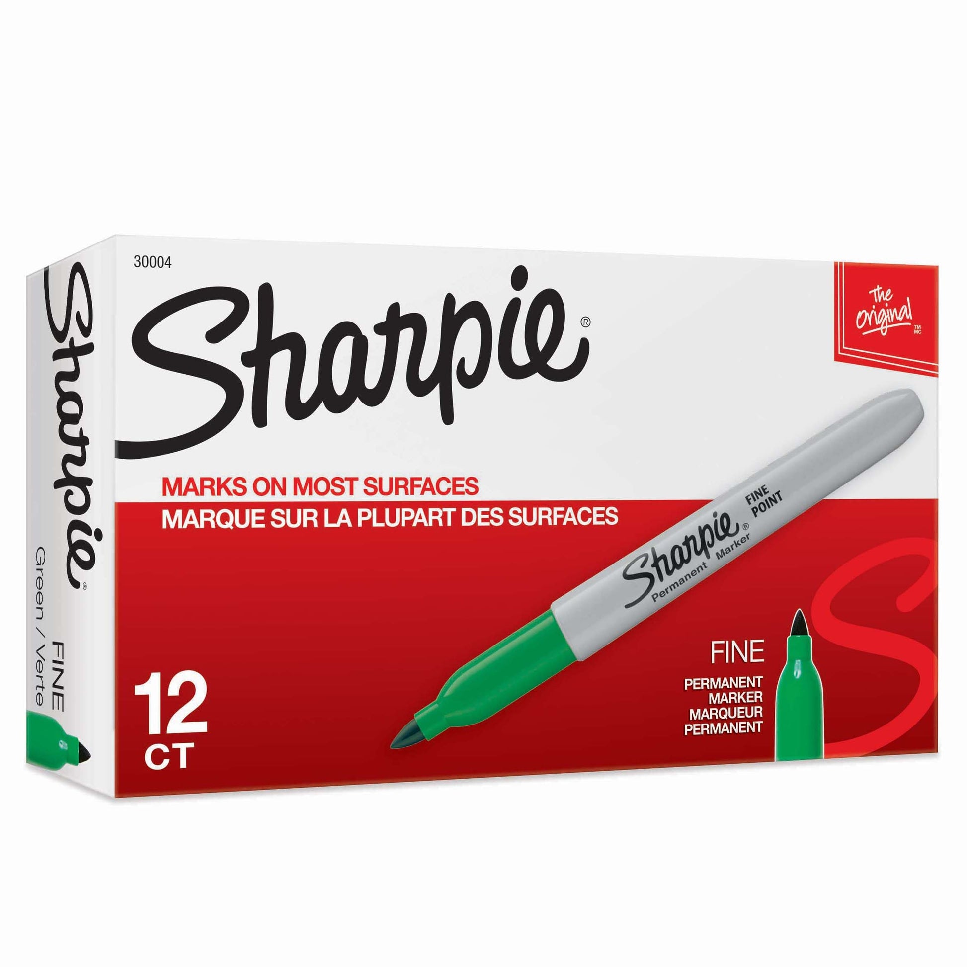 Sharpie Fine Point Permanent Marker Green - Pack of 12 - 3D view