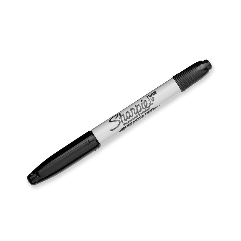 Sharpie Twin Tip Permanent Marker, Black - Box of 12 - detail 7