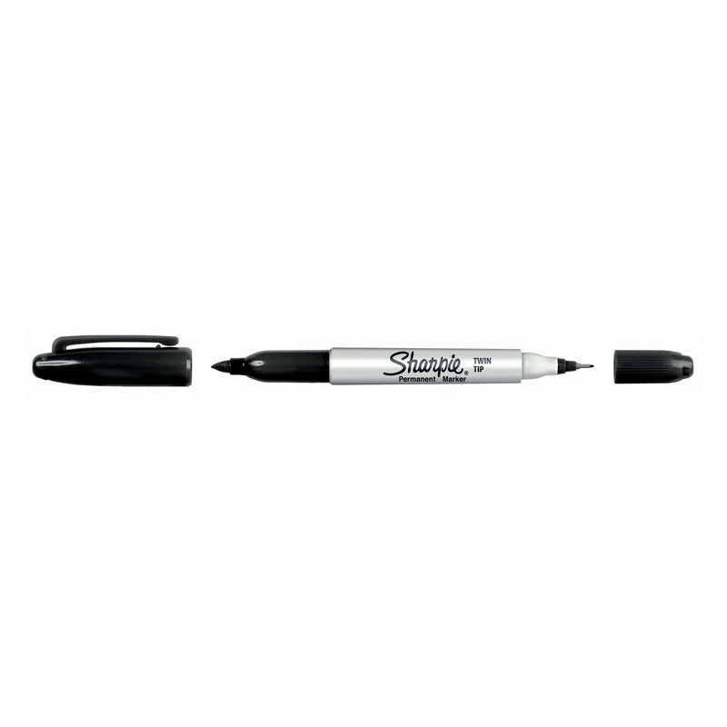 Sharpie Twin Tip Permanent Marker, Black - Box of 12 - detail 9