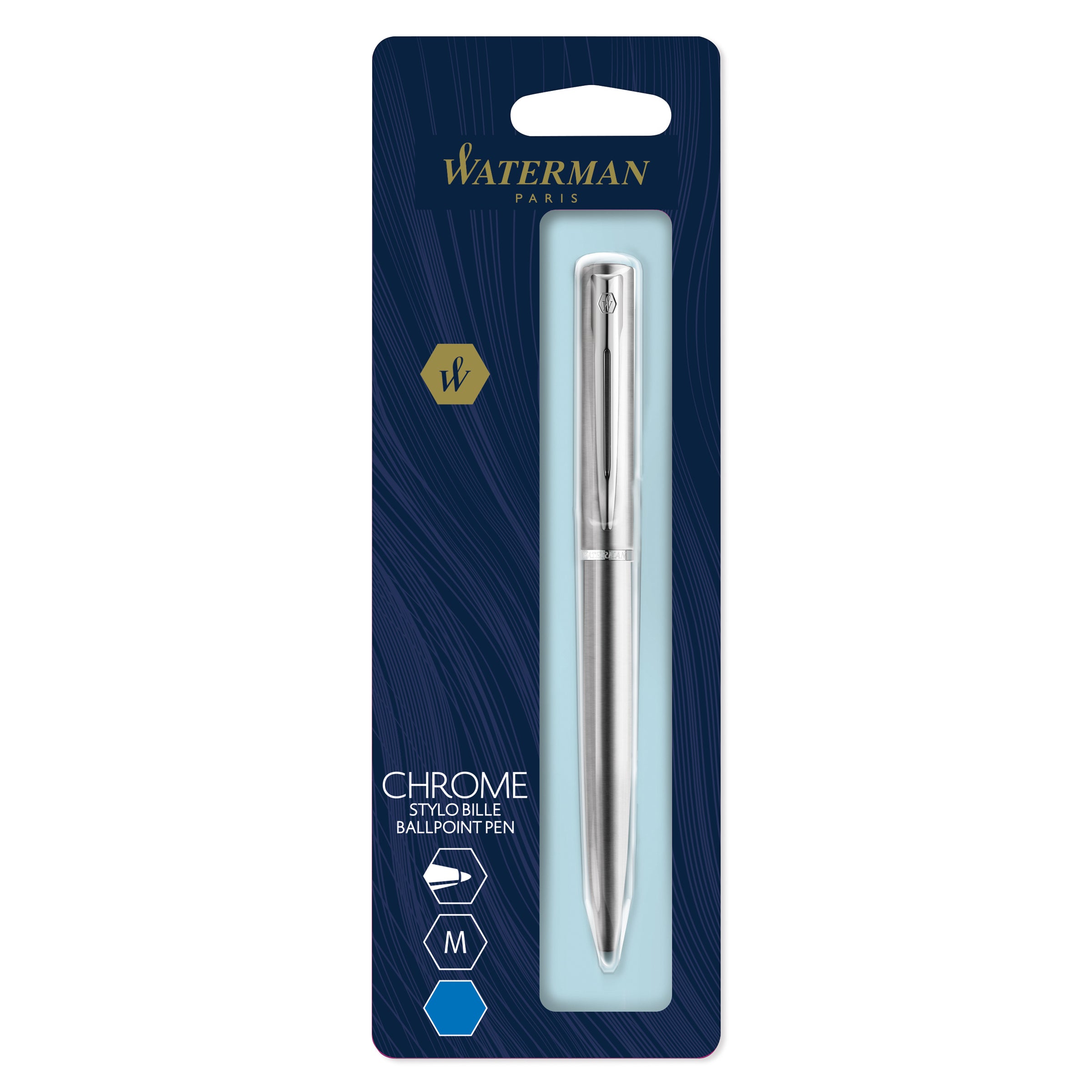 Waterman Allure Chrome Chrome Trim Ballpoint Pen in Blister Pack