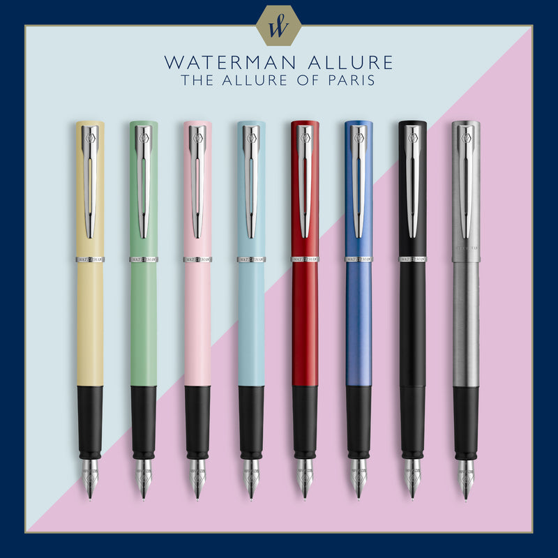 Waterman Allure Chrome Chrome Trim Fountain Pen in Blister Pack