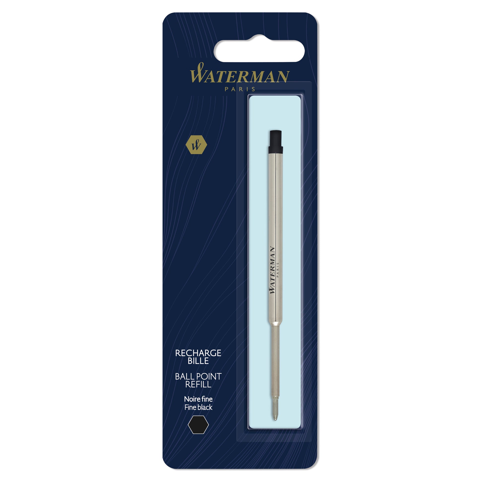 Waterman Ballpoint Refill Fine Black in Blister Pack