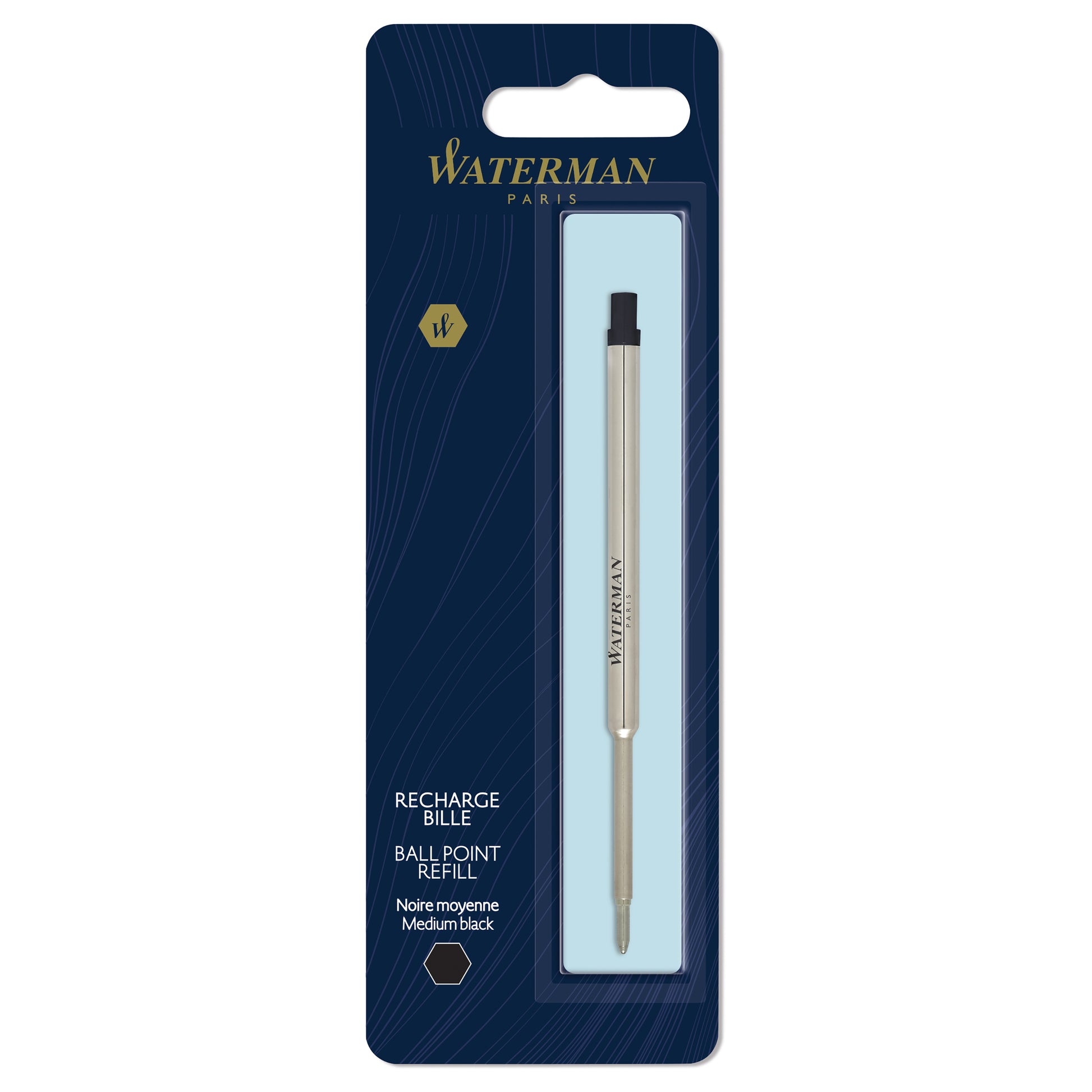 Waterman Ballpoint Refill Medium Black in Blister Pack