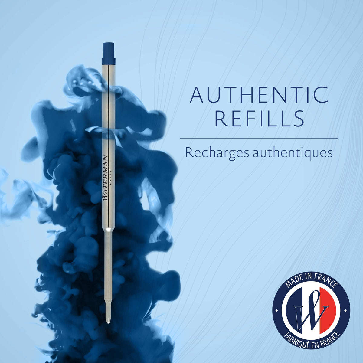Waterman Ballpoint Refill Medium Blue in Blister Pack