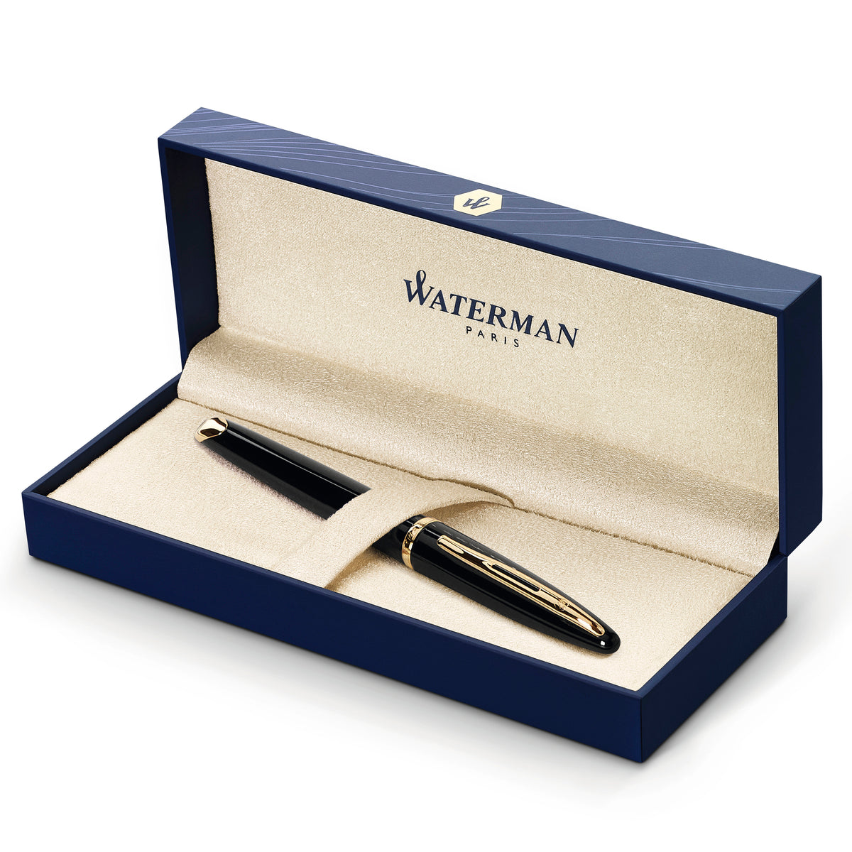 Waterman Carene Black Sea Gold Trim Fountain Pen in Box