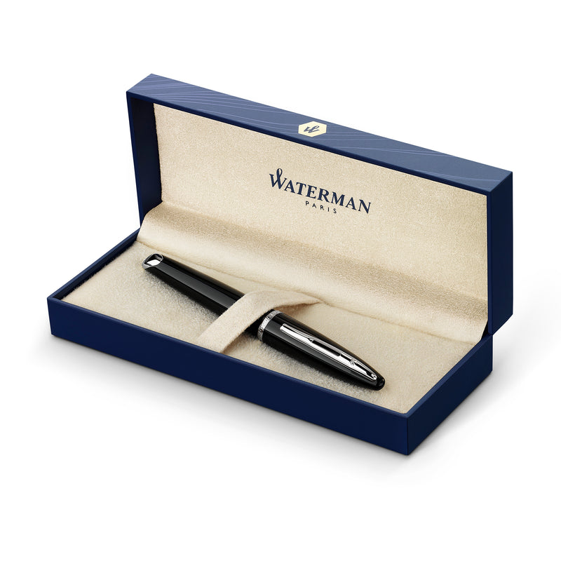 Waterman Carene Black Sea Silver Trim Fountain Pen in Box