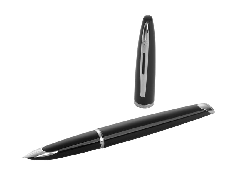 Waterman Carene Black Sea Silver Trim Fountain Pen in Box