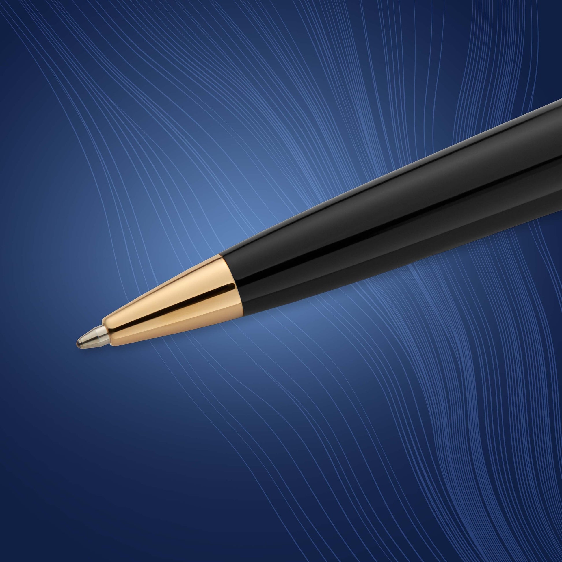 Waterman Expert Black Gold Trim Ballpoint Pen Medium Tip
