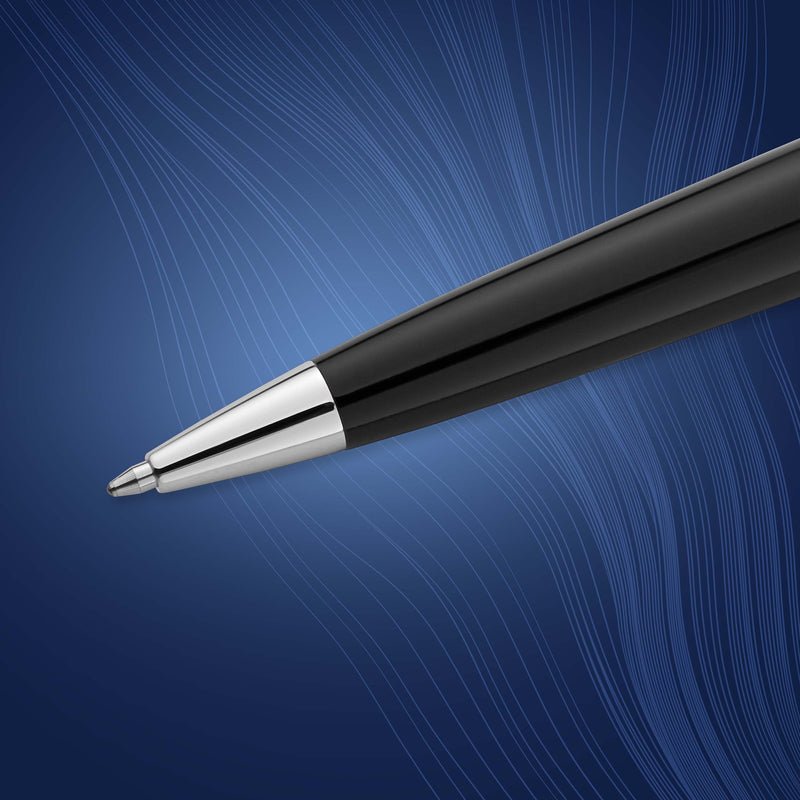 Waterman Expert Black Lacquer Chrome Trim Ballpoint Pen in Box