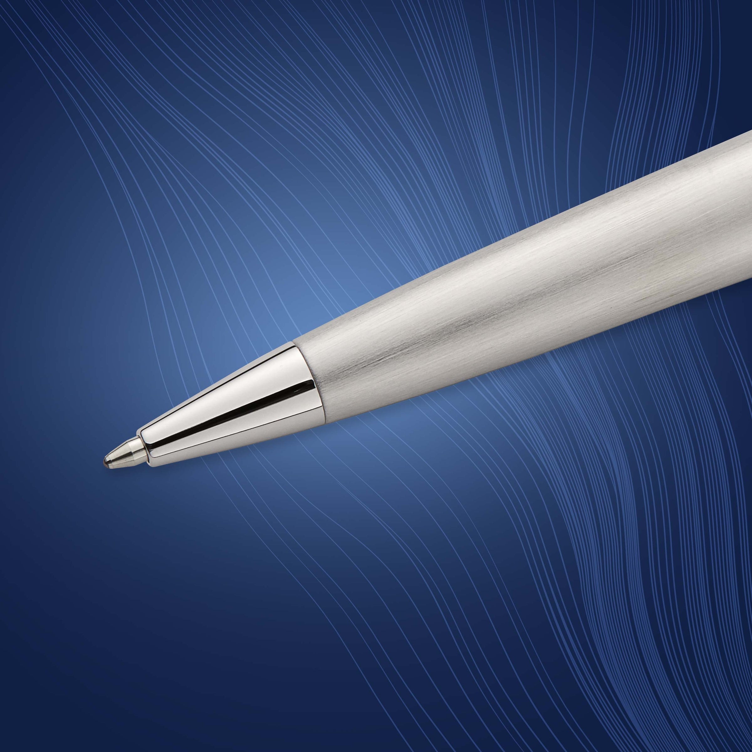 Waterman Expert Stainless Steel Chrome Trim Ballpoint Pen in Box