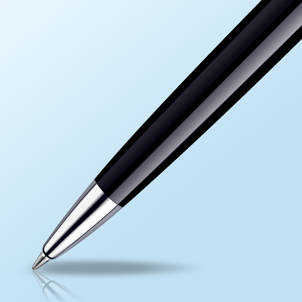 Waterman Hemisphere Black Lacquer Chrome Trim Ballpoint Pen in Box