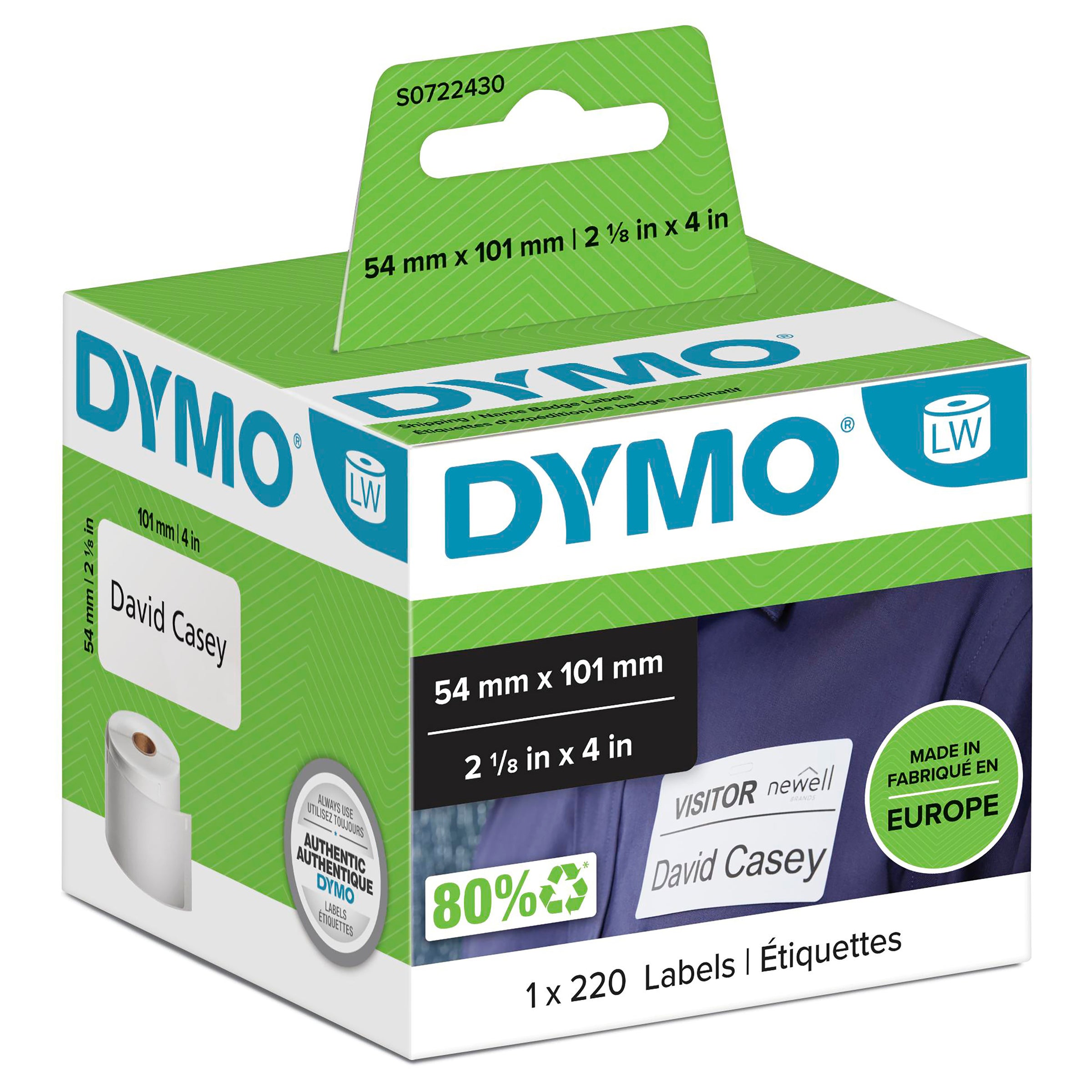 Dymo LabelWriter Shipping Labels 54mm x 101mm - 3D view