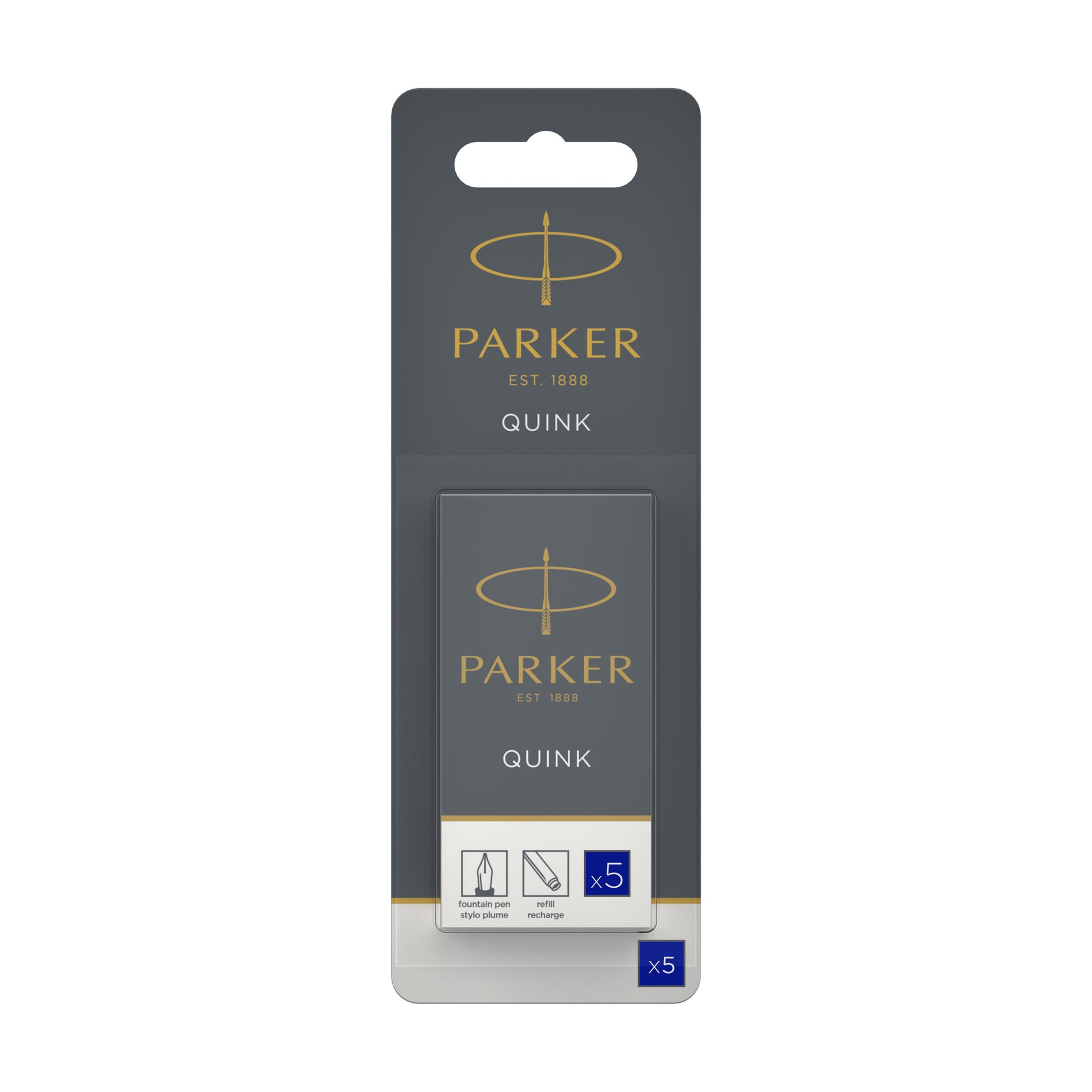 Parker Long Cartridge Blue Pack of 5