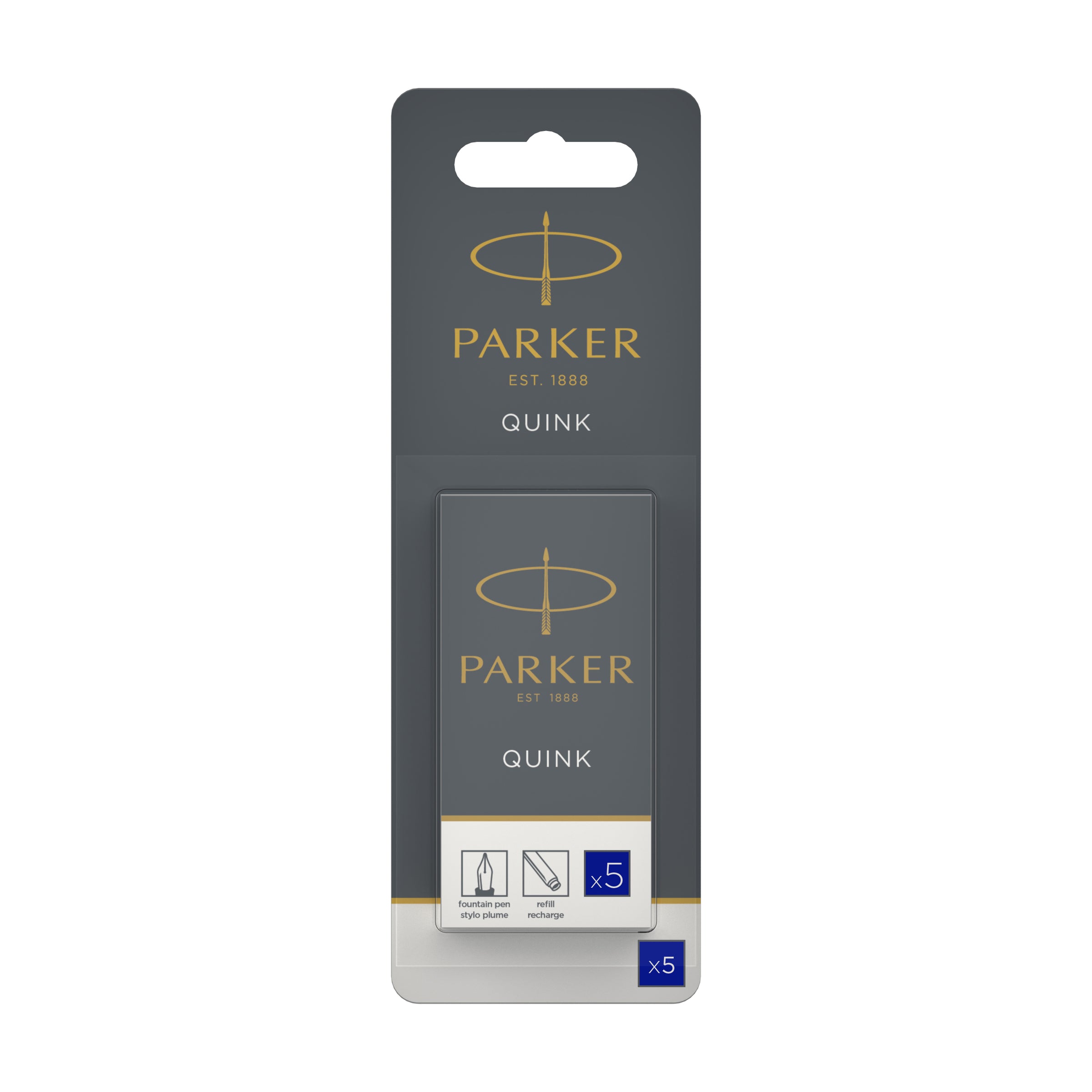 Parker Long Cartridge Blue Pack of 5