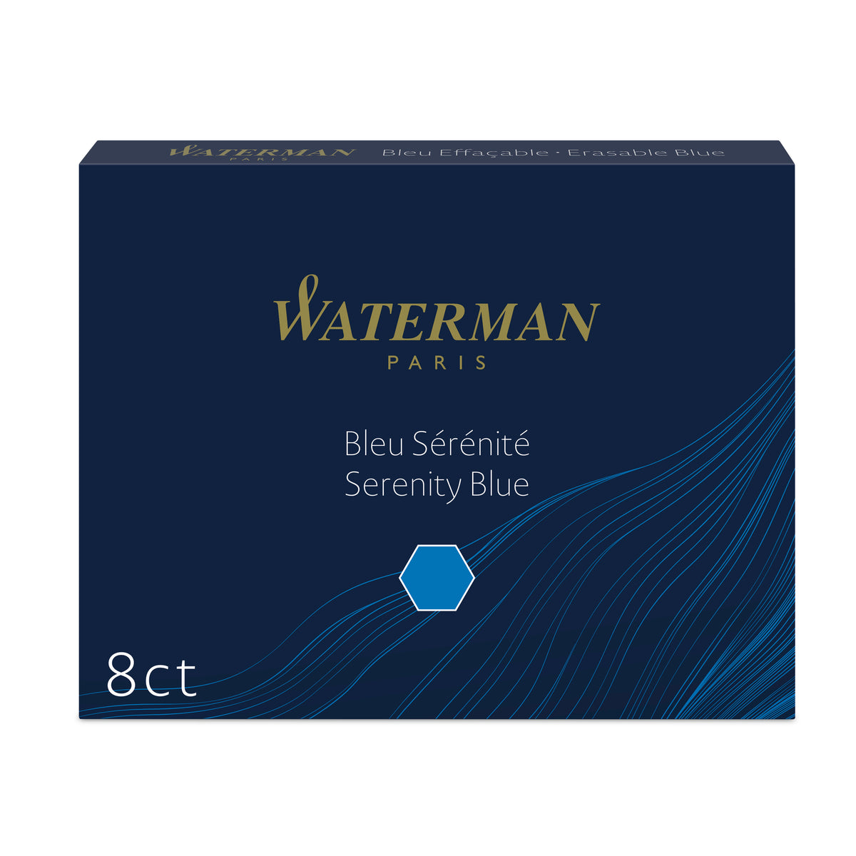 Waterman Fountain Pen Cartridges Serenity Blue 8 Pack in Box
