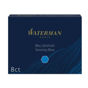 Waterman Fountain Pen Cartridges Serenity Blue 8 Pack in Box