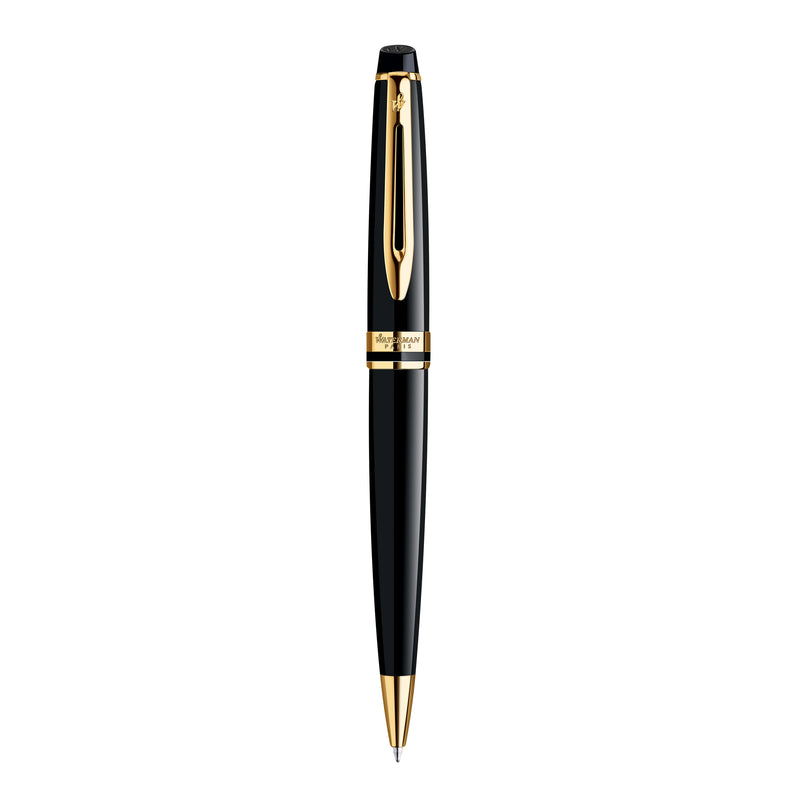 Waterman Expert Black Gold Trim Ballpoint Pen Medium Tip