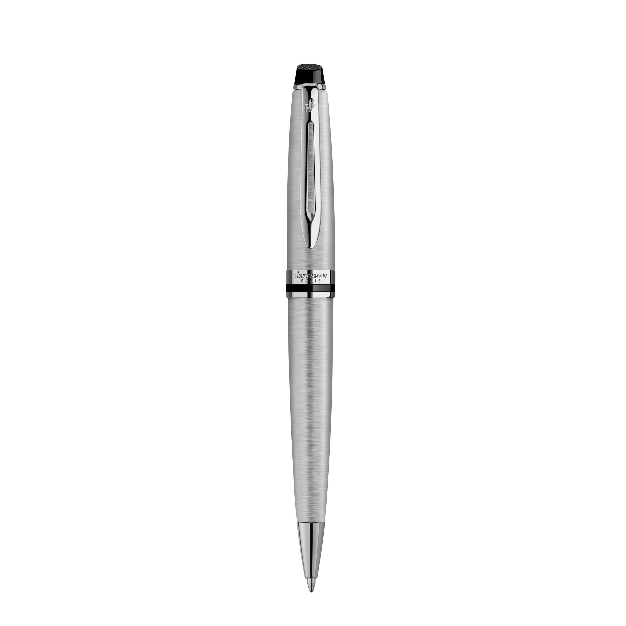 Waterman Expert Stainless Steel Chrome Trim Ballpoint Pen in Box