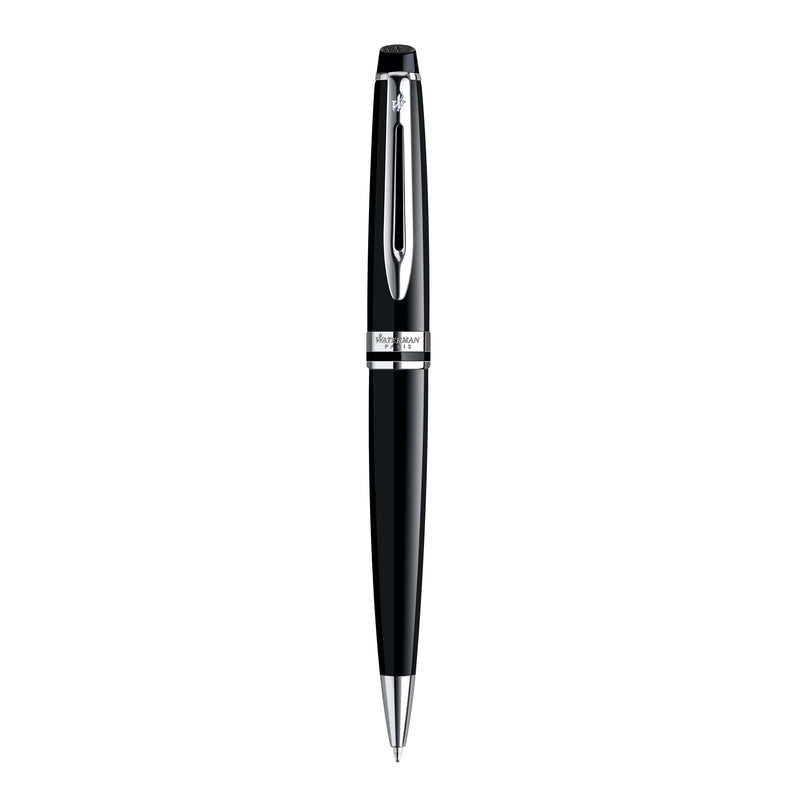 Waterman Expert Black Lacquer Chrome Trim Ballpoint Pen in Box