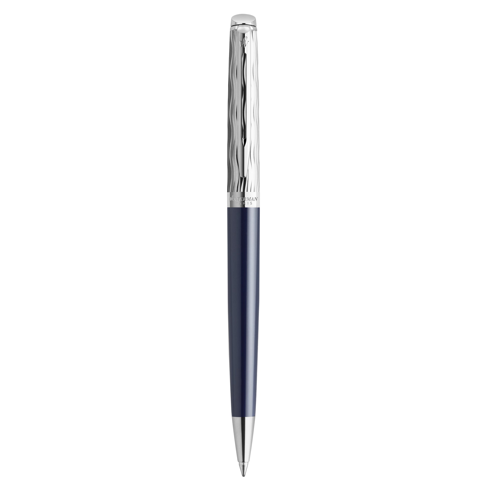 Waterman Hemisphere Metal and Blue Lacquer Palladium Trim Ballpoint Pen Medium Tip