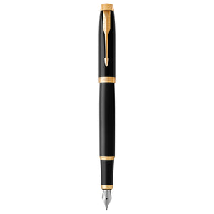 Parker IM Fountain Pen Black Lacquer and Gold Trim Medium Nib