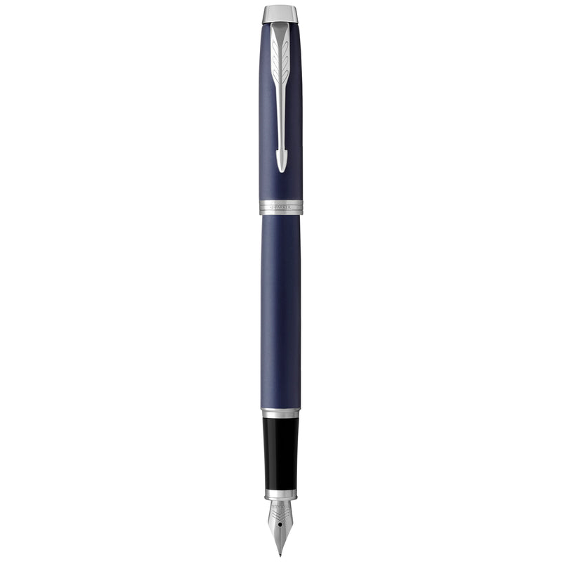 Parker IM Fountain Pen Matte Blue Lacquer and Chrome Trim Medium Nib