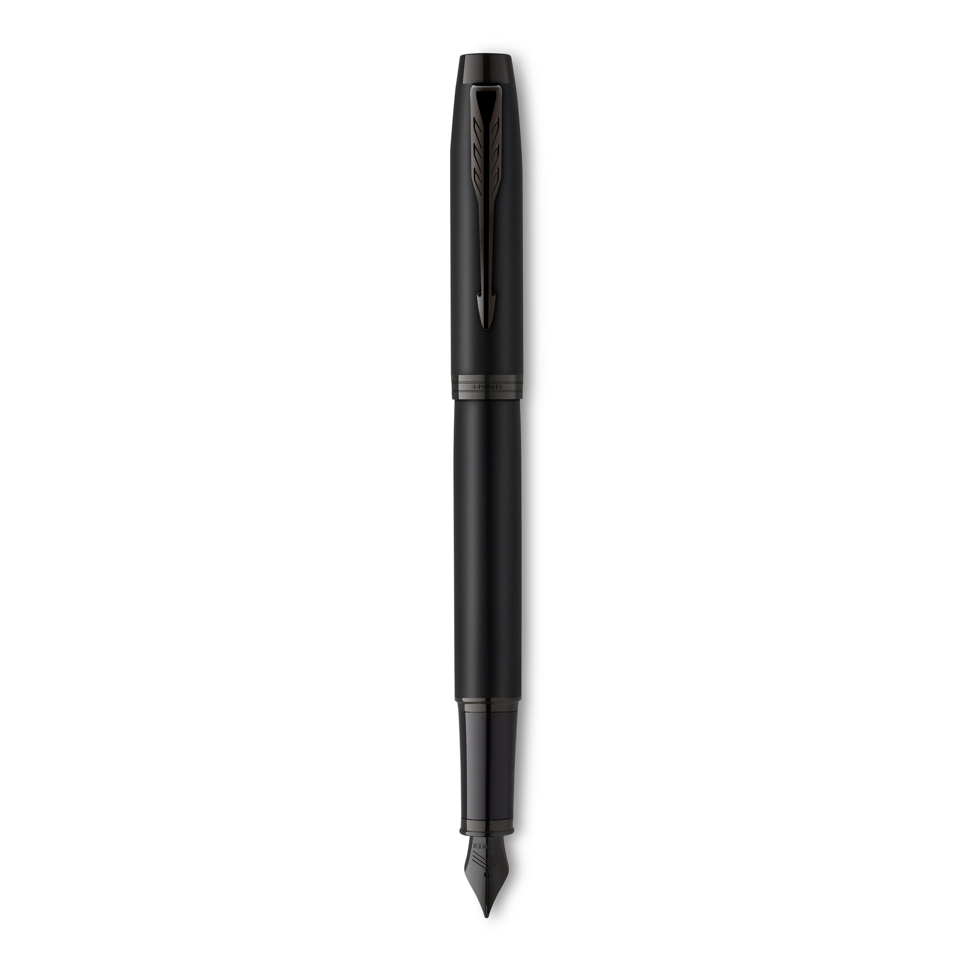 Parker IM Achromatic Fountain Pen Matte Black Lacquer Black Trim Medium Nib