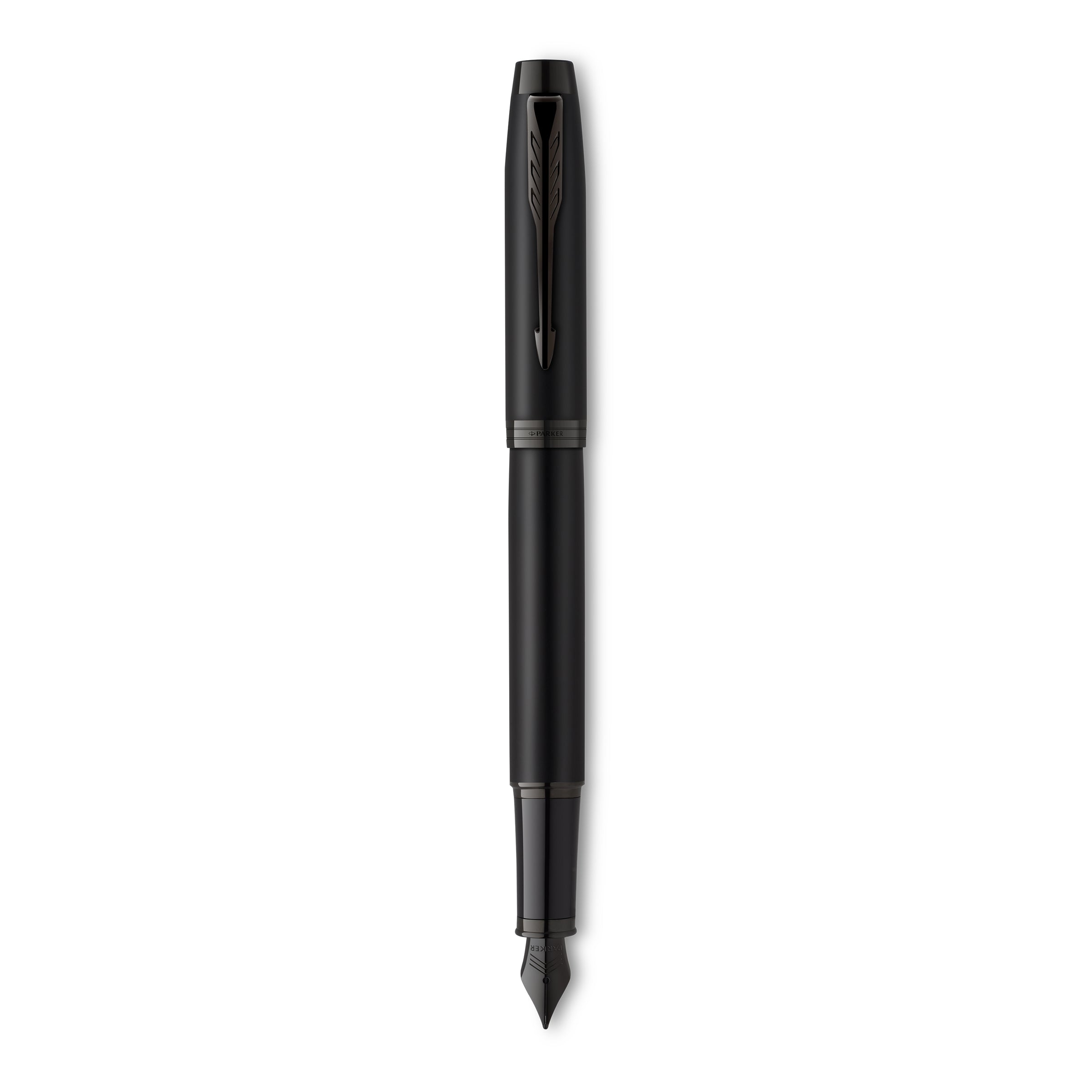 Parker IM Achromatic Fountain Pen Matte Black Lacquer Black Trim Medium Nib