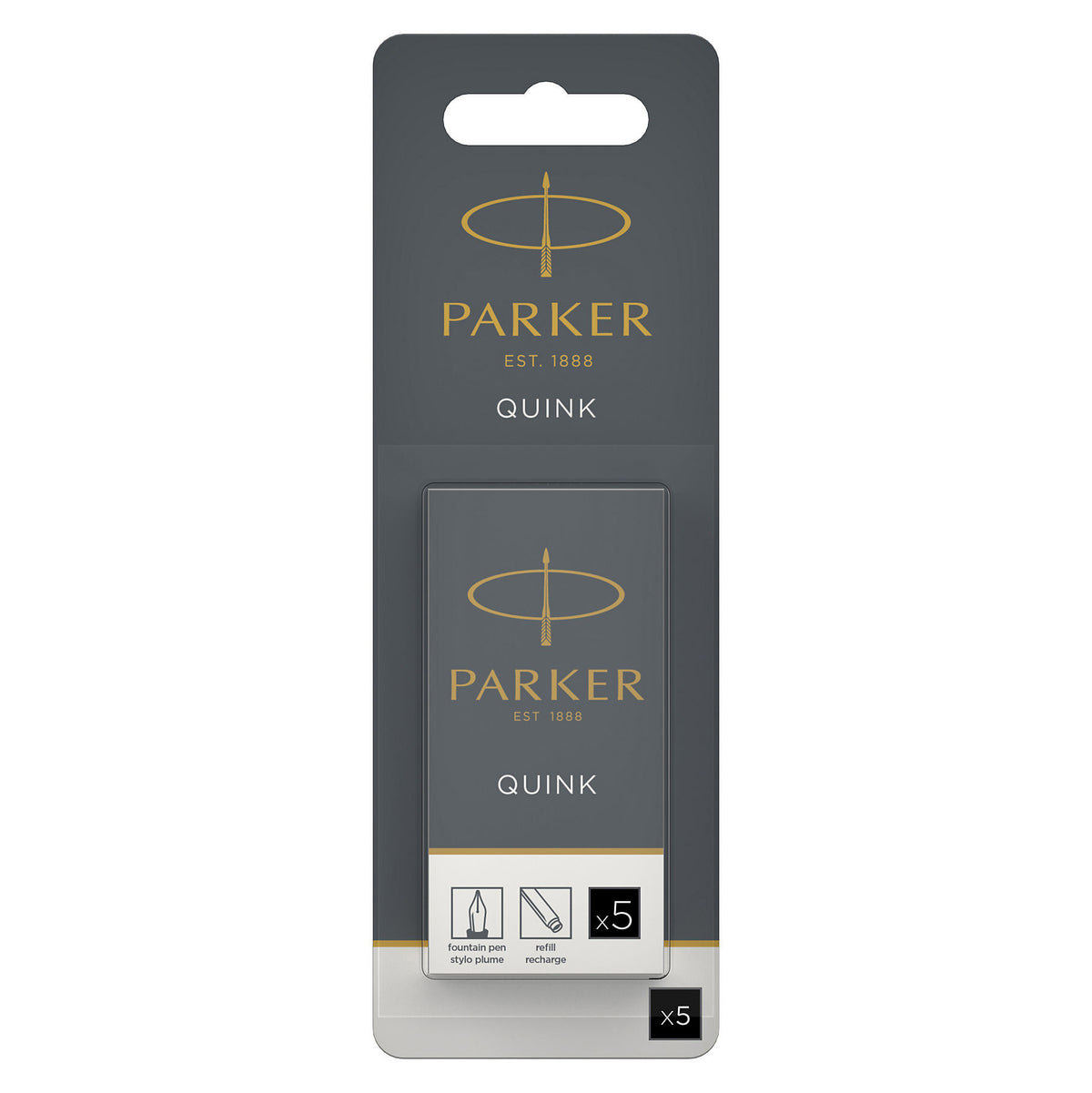 Parker Long Cartridge Black Pack of 5