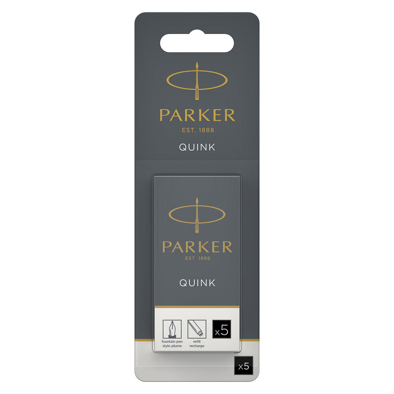 Parker Long Cartridge Black Pack of 5