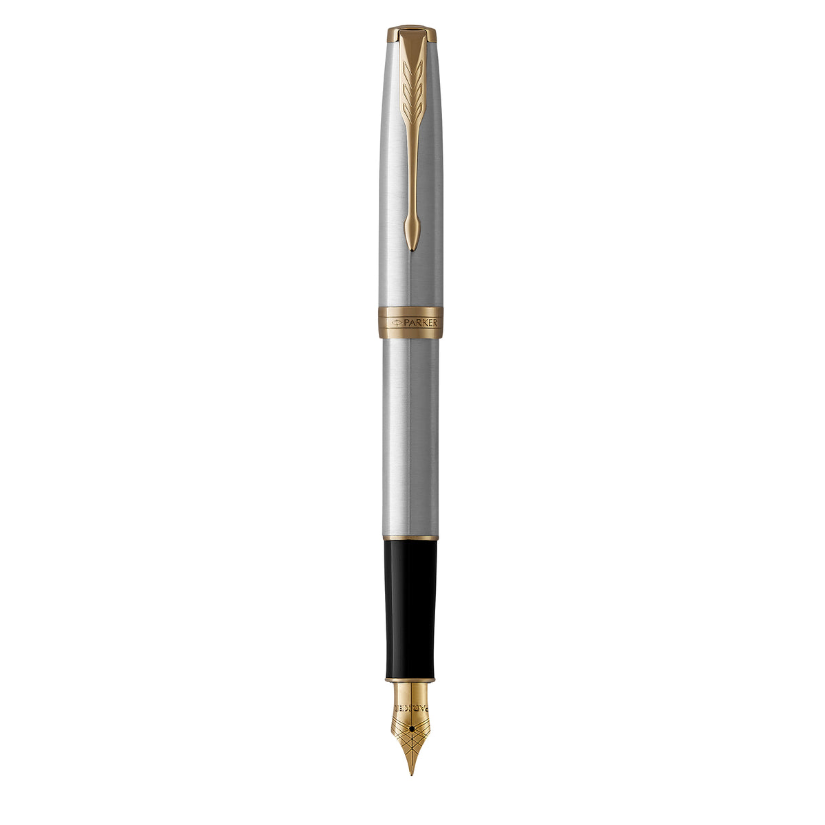 Parker Sonnet Fountain Pen Stainless Steel and Gold Trim Medium Nib