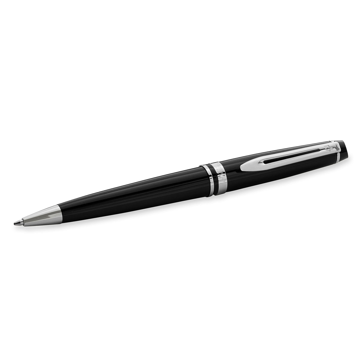 Waterman Expert Black Lacquer Chrome Trim Ballpoint Pen in Box