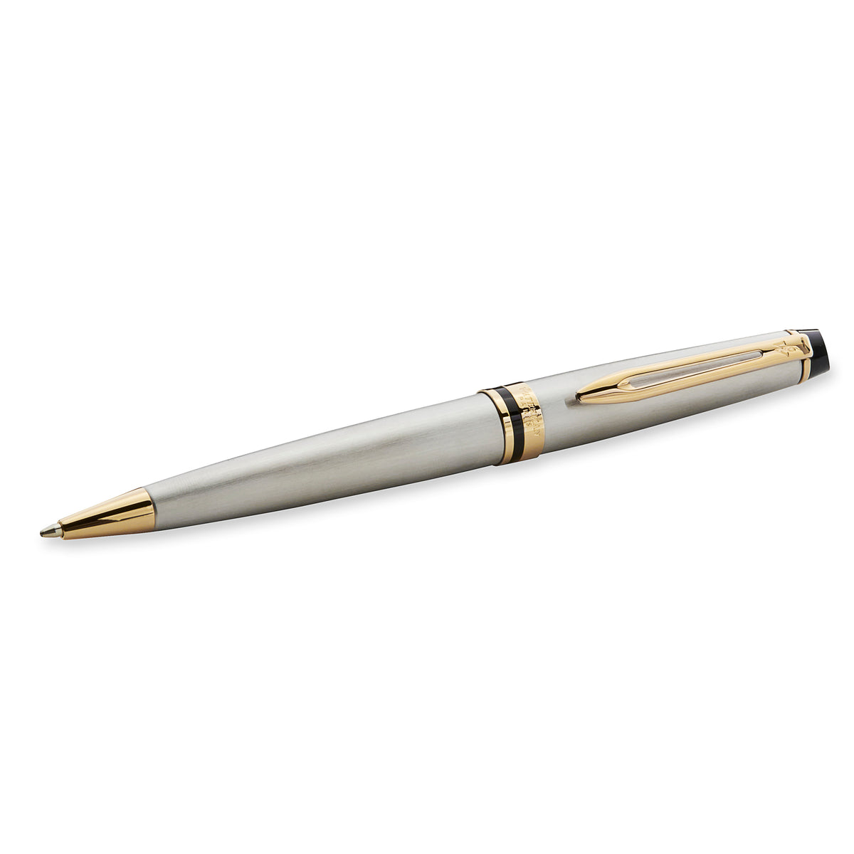 Waterman Expert Stainless Steel Gold Trim Ballpoint Pen in Box