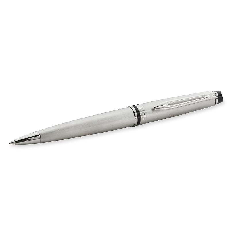 Waterman Expert Stainless Steel Chrome Trim Ballpoint Pen in Box